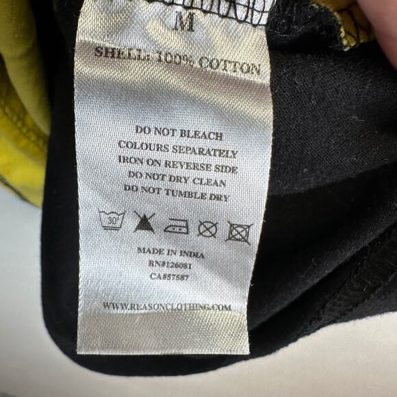 Reason Long Sleeve Neon Colorblock Hooded T Shirt Mens Size Medium Retro - Picture 12 of 13